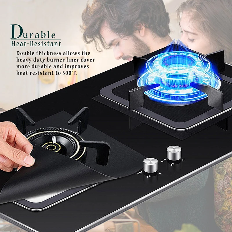 Gas Stove Protector Pot Pan Protectors 4/8Pcs Gas Stove Protectors Cooker Cover Liner Clean Mat Pad Gas Stove Stovetop Protector For Kitchen Cookware Accessories