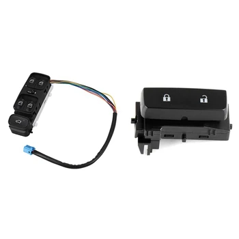

1Pcs Window Power Control Switch Button & 1Pcs Front Right Door Lock Switch Rh Front for Chevrolet 2007-13