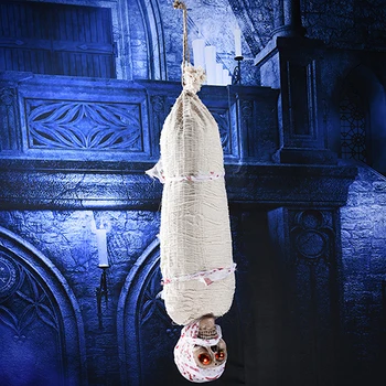 

Animated Halloween Hanging Ghost Sound Sensor Electric Scary Halloween Party Supplies Haunted House Escape Scary Halloween Ghost