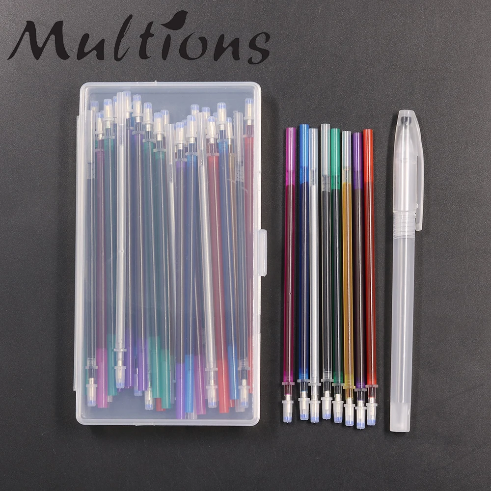 

45Pcs Water Erasable Pen ink Soluble Disappearing Fabric Marker Refills Cross Stitch Pen & Storage Box DIY Sewing Accessories