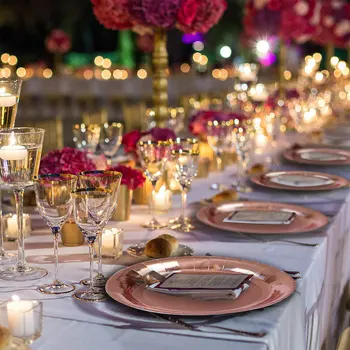 

146pcs Rose Gold Party Disposable Tableware Party Paper Cups Plates Straws Party Table Decoration Wedding Birthday Supplies