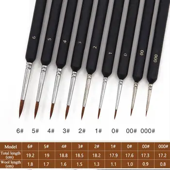 

9PCS Artist Wolf Hair Brush Pen Hand Watercolor Scriptliner Hook Line Drawing Paint Brush Gouache Watercolor Paint Oil Painting