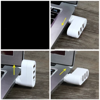 

Rotating USB2.0 HUB Splitter 3 Port USB Hub Rotating Splitter 3 Port USB 2.0 Hub Equipped With Four USB Ports Safe And Convenien