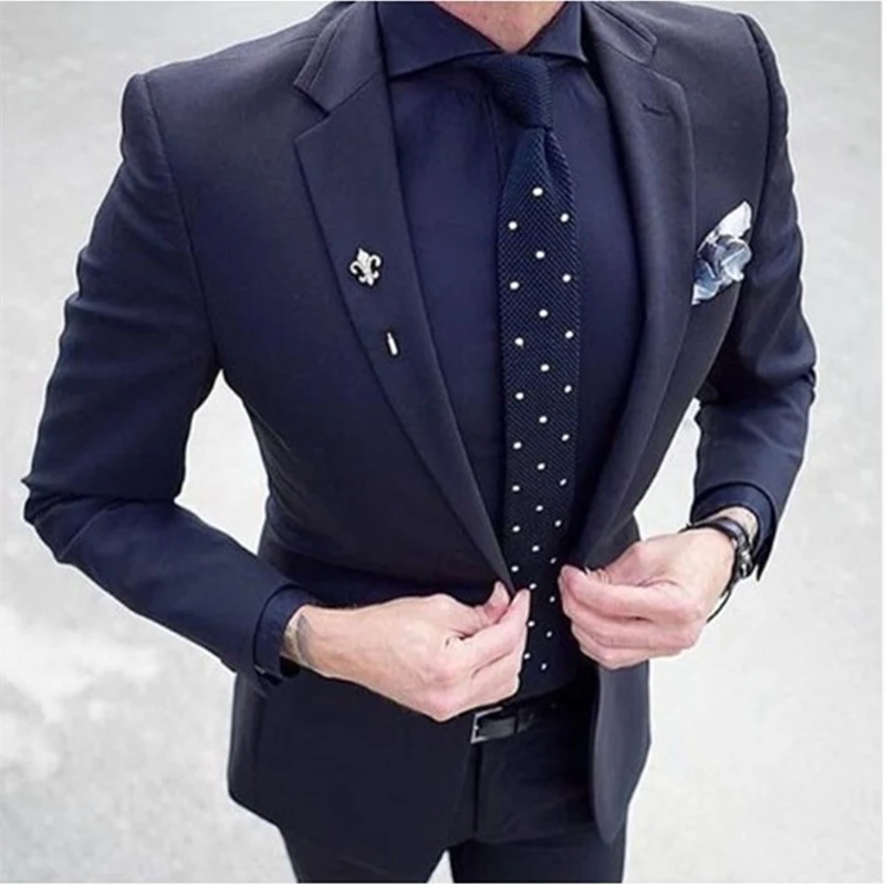 

Handsome Groomsmen Notch Lapel Groom Tuxedos Mens Wedding Dress Man Jacket Blazer Prom Dinner (Jacket+Pants+Tie) K201