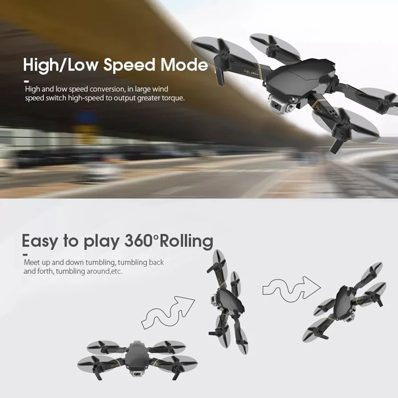 FFYY-Gd89 Wifi Fpv 480P Hd Aerial Drone Camera Height-Maintaining Mode Collapsible Rc Drone 2.4Ghz Anti-Jamming Technology