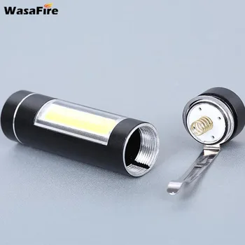 

Wasafire Portable Tactical Lantern Mini COB LED Flashlight Pocket Torch with Clip Penlight Use 14500 Battery for Camping Working