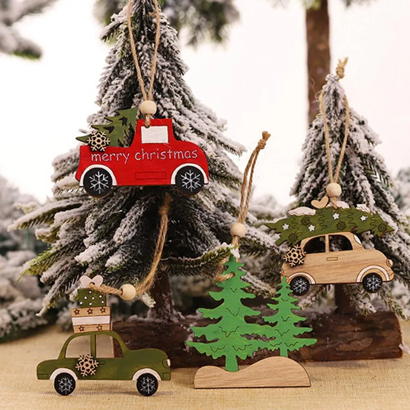 Милые деревянные украшения в виде лося, рождественской елки, подвесной кулон, украшение в виде оленя, рождественские украшения для дома, год