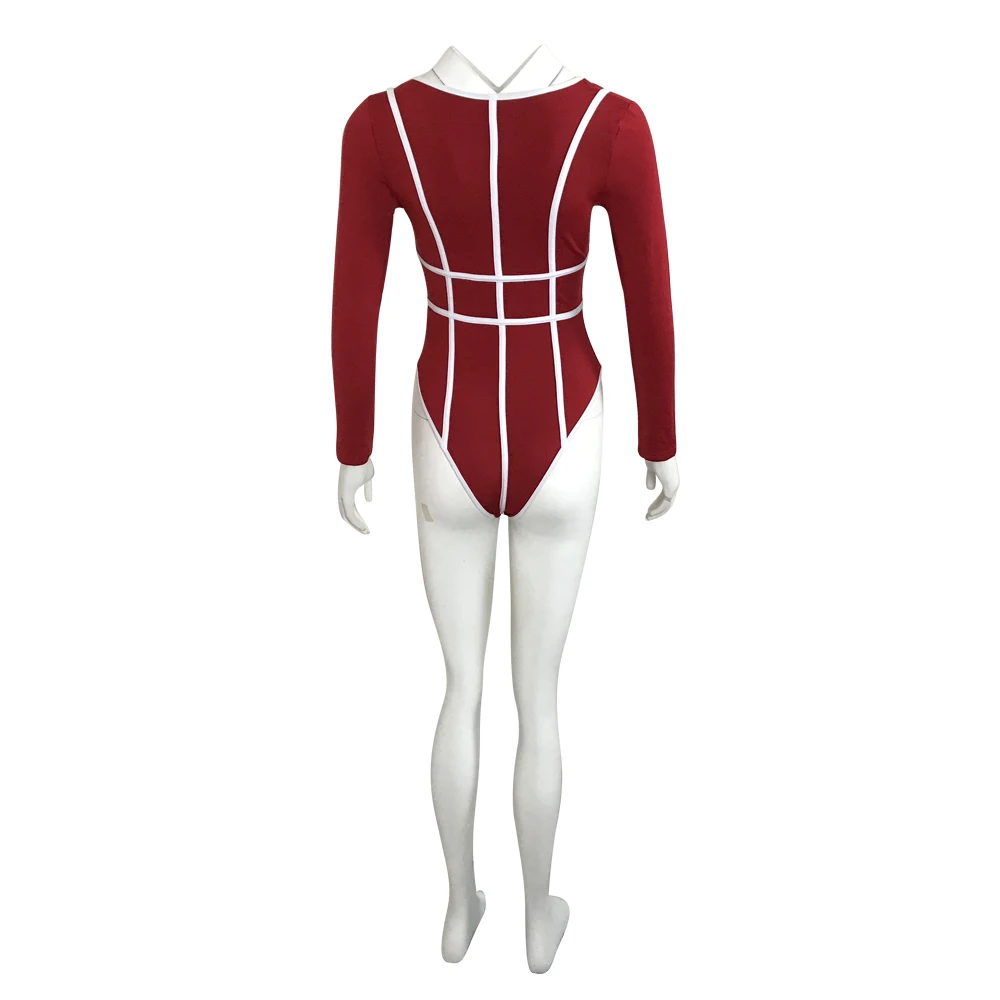 Wantmove V-Neck Elegant Long Sleeve Women's Bodysuit 2021 New Striped Fancy Jumpsuit Sexy Festival Clothing JZ520