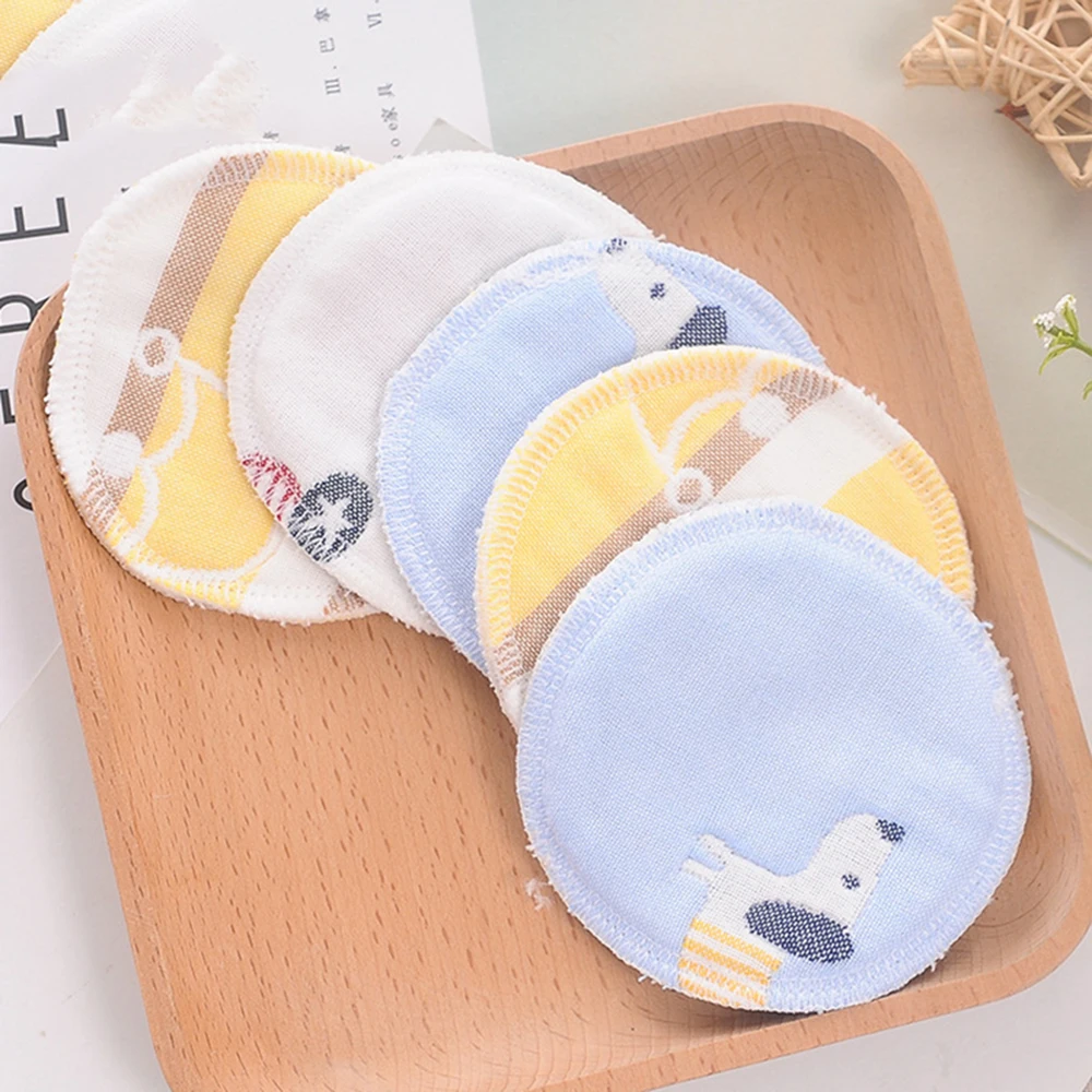 6PCS Breast Pad Cotton Reusable Waterproof Absorbent Maternity Nursing Pads Cartoon Soft Breathable Breastfeeding Postpartum Pad