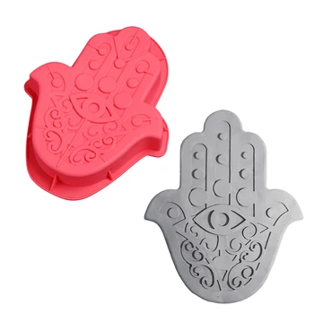 

Large Silicone Mold Lucky Hand Hamsa Hand Fatima Eye epoxy resin molds Clay Concrete plaster cement mold36x27cm