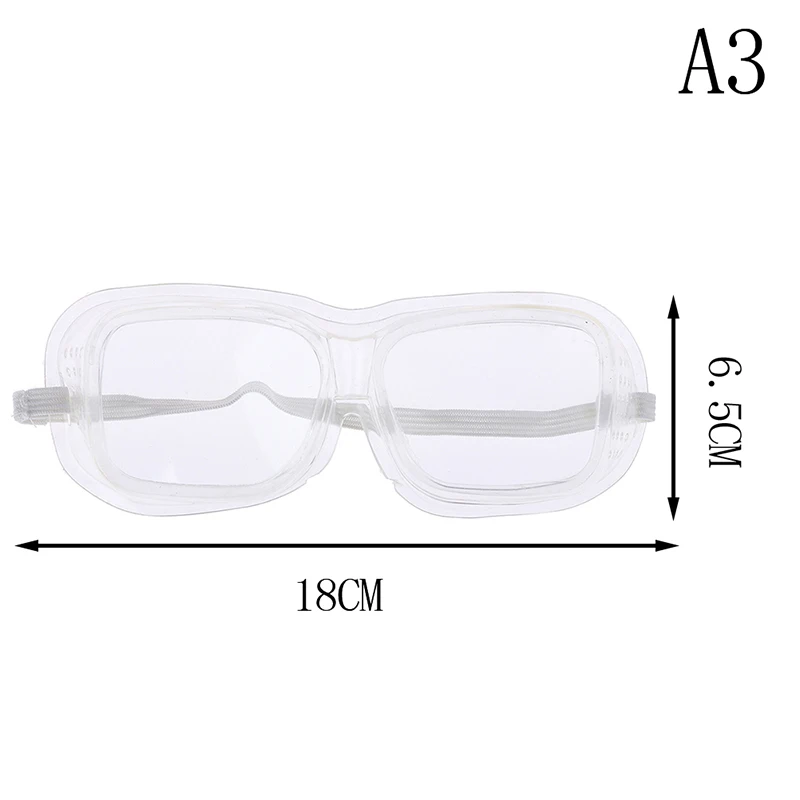 1 защитные очки противохимические брызги защитные очки с прозрачными линзами защита глаз Пылезащитная лабораторные очки 3 размера - Цвет: A3
