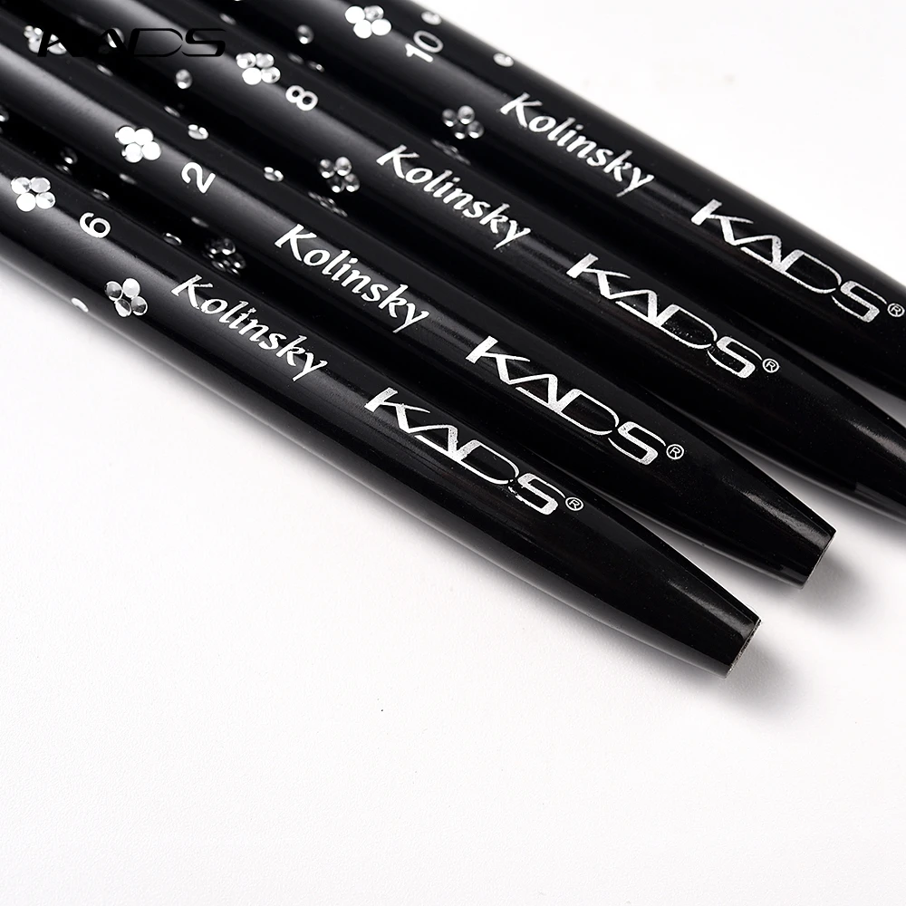 KADS Kolinsky Sable Acrylic Brush Size 2#/4#/6#/8#/10# Acrylic Brush Professional Black Kolinsky Sable Acrylic Nail Brushes 6