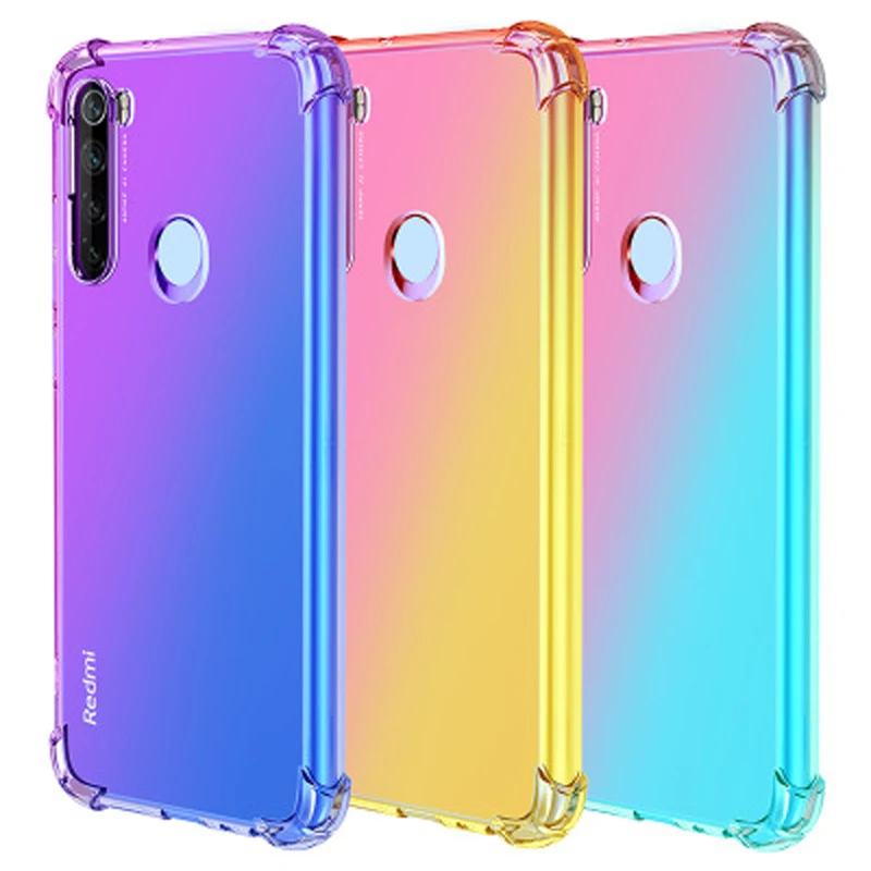 

Redmi Note 8 Gradient Color Soft Clear TPU Phone Case For Xiaomi Redmi Note 8 Transparent Shockproof Cover For Redmi Note 7
