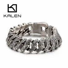 Панк 20 мм массивное звено цепи браслет для мужчин из нержавеющей стали Myterious символ Шарм велосипед Цепь Байкер нарукавная повязка мужские ювелирные изделия