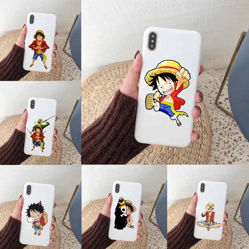 ONE PIECE Phone Case Japanese Anime Luffy Zoro Candy white silicone phone case for iPhone 11 Pro MAX SE 5S 6 6S 7 8Plus XR XS X |