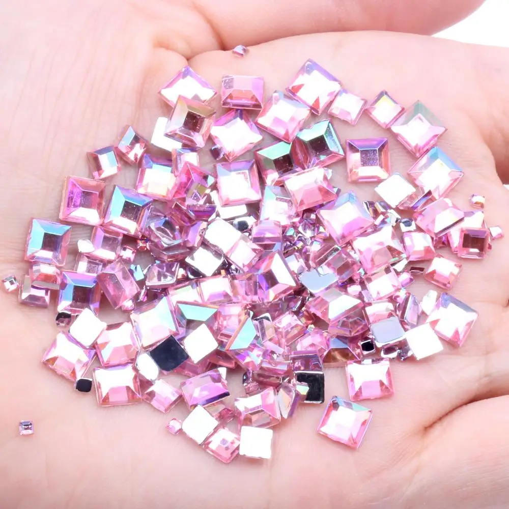 

Nail Acrylic Rhinestone FlatBack Square 6mm 3g 55pcs For Crafts Scrapbooking DIY Clothes Nail Art Decoration