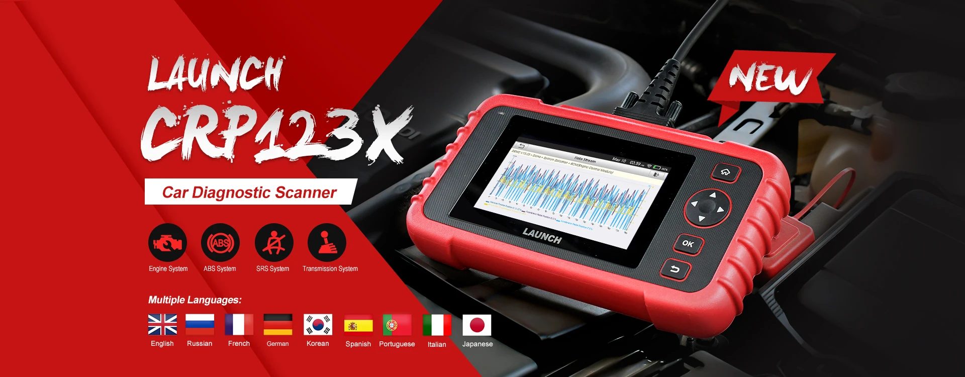 Launch X431 CRP123X OBD2 сканер для автоматического считывания кодов ENG ABS SRS на AutoVIN диагностический инструмент OBD2 EOBD автомобильный инструмент PK CRP123