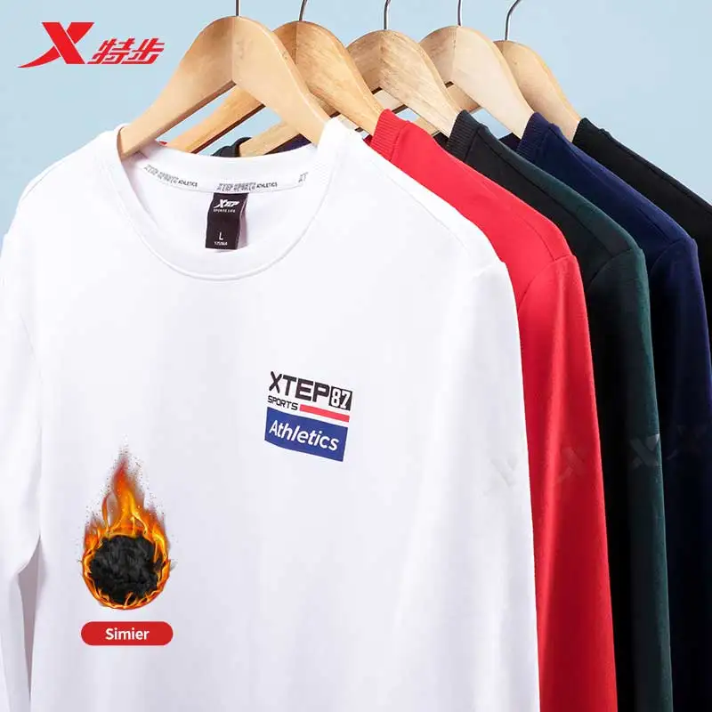 Xtep Men Fashion Sweatshirt Male Casual Streetwear Pullover Men's Warm Crew Neck Tops Winter Spring 881329059407 | Спорт и