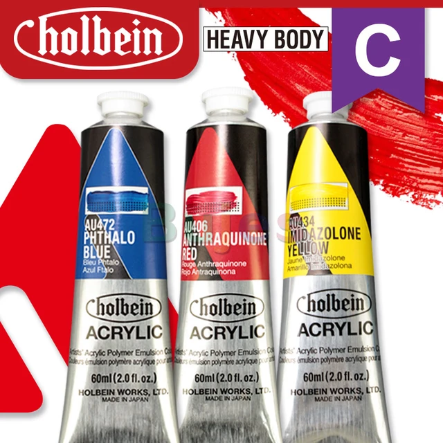 Holbein : Heavy Body : Acrylic Paint : 60ml : Quinacridone Red