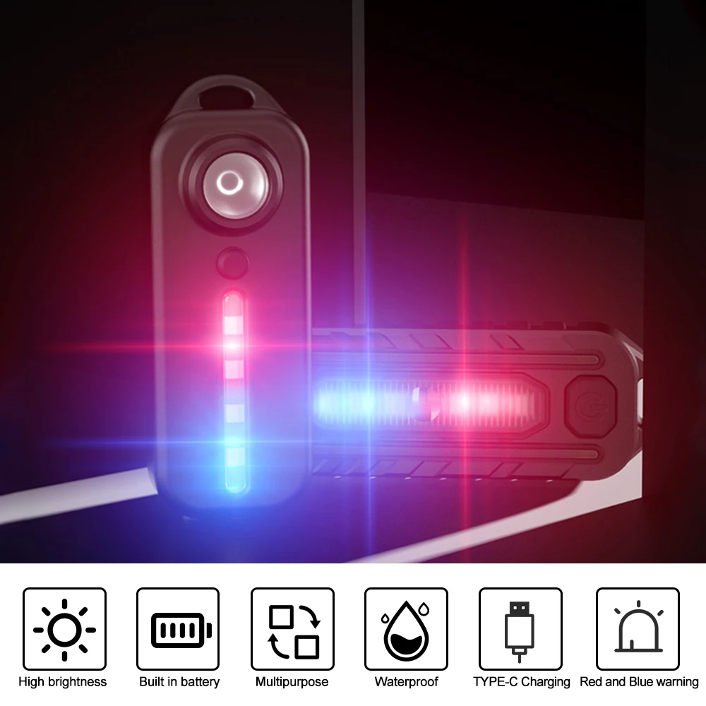 Clip Mini Flashlight USB Charging Fishing Light Outdoor Climbing Red and Blue Warning For Cycling LED Helmet Bike | Лампы и освещение