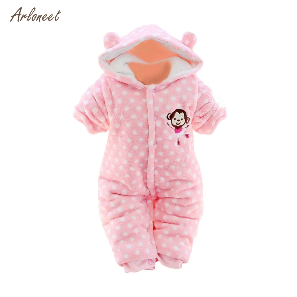 ARLONEET/Коллекция года, зимний комбинезон с хлопковой подкладкой, теплый комбинезон для новорожденных девочек, осенняя модная одежда для малышей Детская одежда
