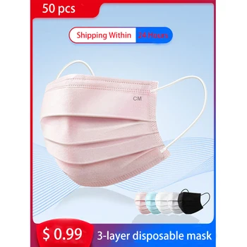 

10pcs/30pcs/50pcs/100pcs Fast Delivery Non Woven Disposable Face Mask 3 Layers Sterile Child Adult Face Anti-virus Masks