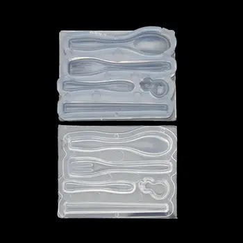 

1 Set Mini Chopsticks Spoons Forks Resin Silicone Mold Epoxy Resin Jewelry Tools
