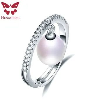 

925 Sterling Silver Rings for Women Wedding Ring Eternity Band Silver Jewelry Fine Jewelry with White High Luster Natural Pearl