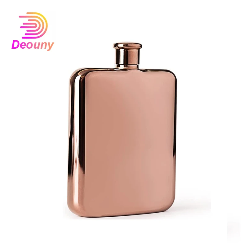 

DEOUNY Rose Gold Whisky Jagermeister Flasks For Alcohol Bridesmaid Gift Bottle Thick Stainless Steel 304 Hip Flask 7OZ Drinkware