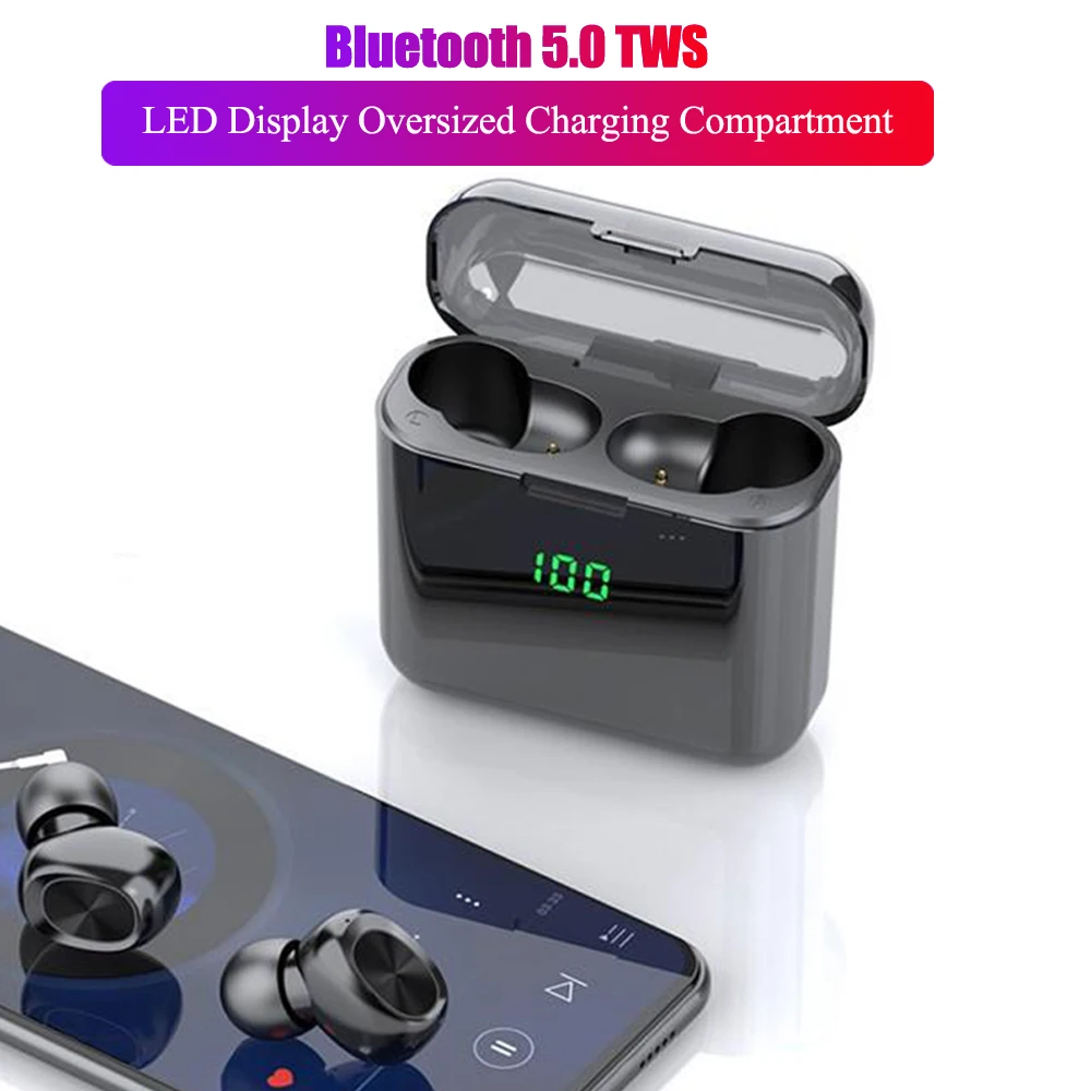 Настоящие беспроводные наушники TWS Bluetooth 5 0 Blutooth отпечаток пальца сенсорная