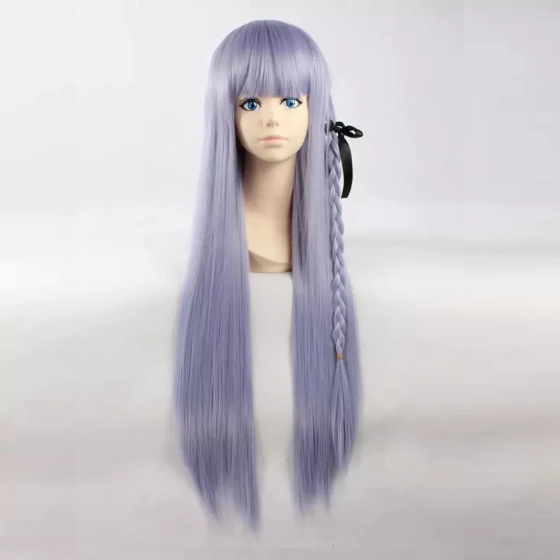 

Anime Danganronpa Kirigiri Kyouko Wig Cosplay Costume Dangan Ronpa Women Long Synthetic Hair Halloween Party Wigs+ Wig Cap