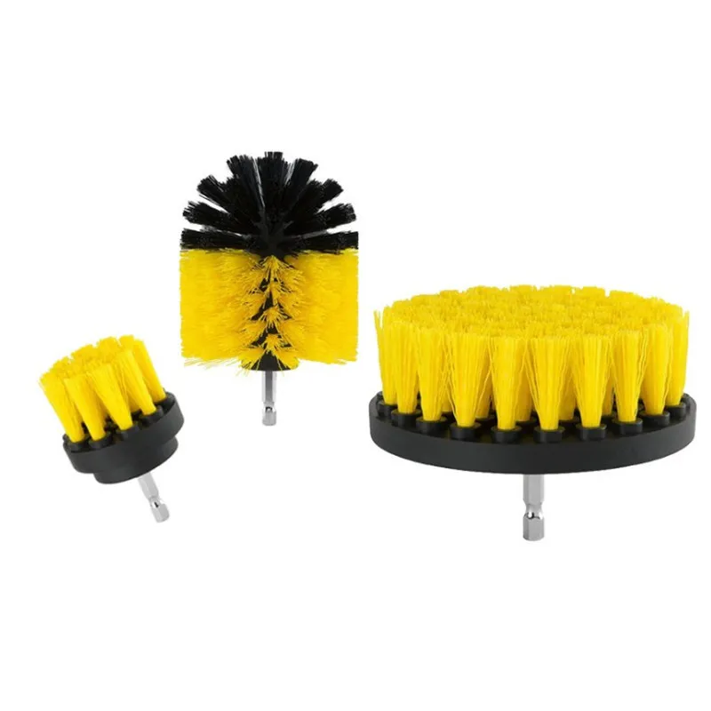 Electric Drill Brush Cleaner Scrubbing Brushes Kit Round Nylon Brushes for Floor Surface Grout Tile Tub Shower Cleaner Care