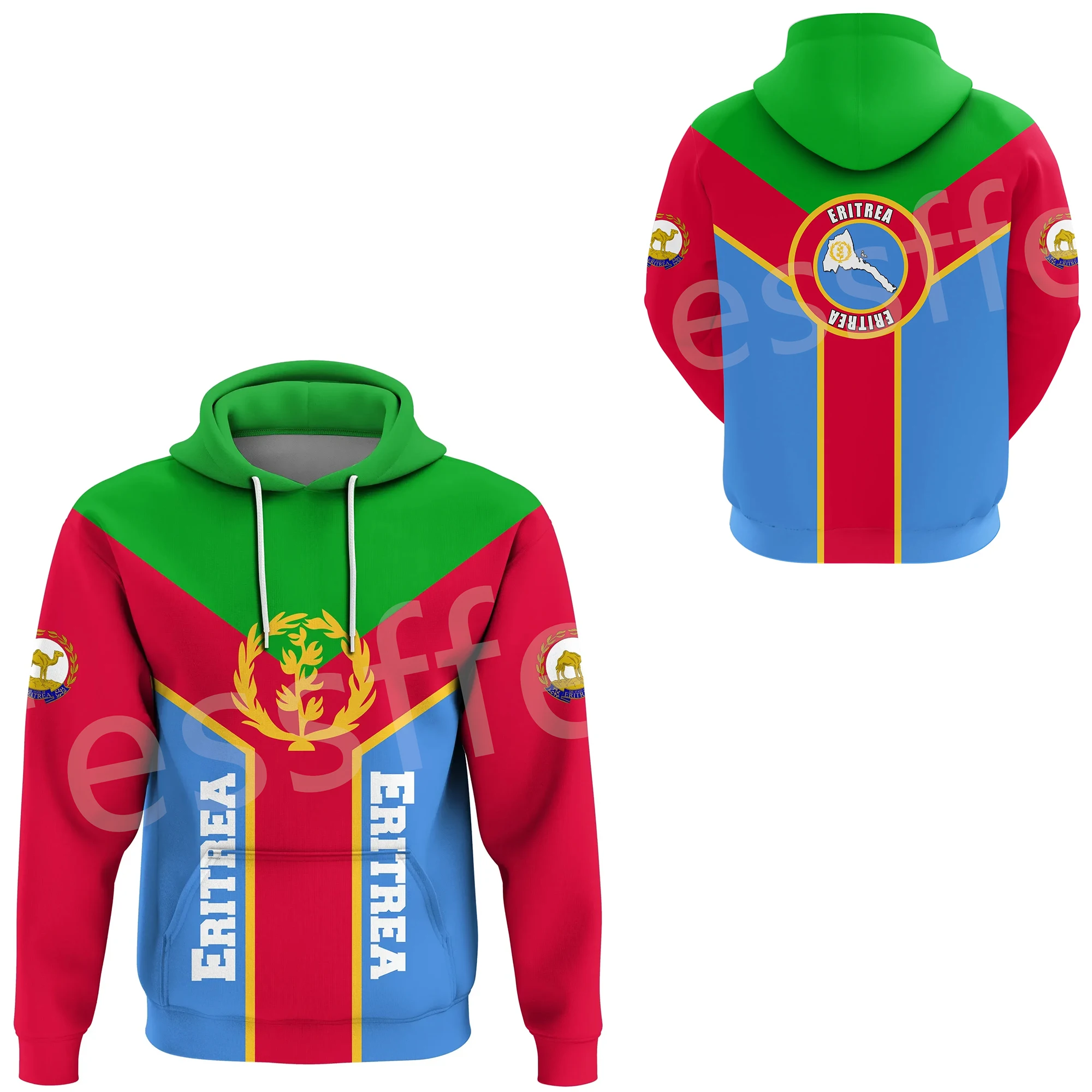 Tessffel NewFashion Africa Country Eritrea Lion Colorful Retro Tribe Pullover Harajuku 3DPrint Men/Women Funny Casual Hoodies X8