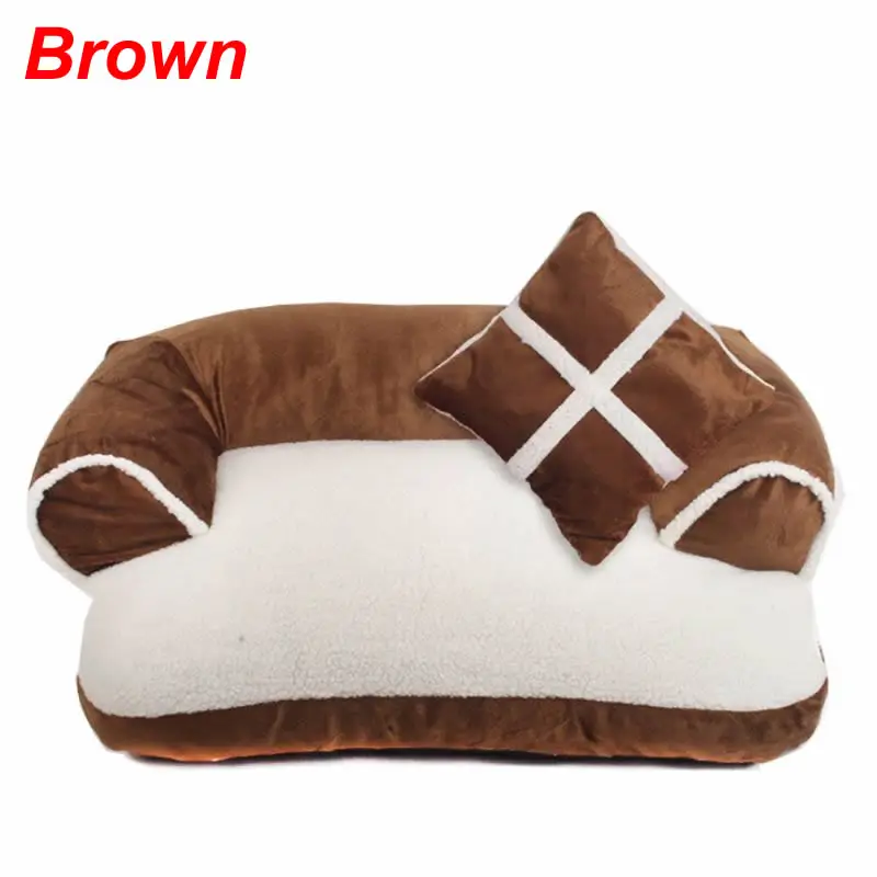 S-L, кровать для домашних животных, собак, кошек, дивана, щенков, подушка для дома, мягкий флис, теплый коврик для питомника, подушка - Цвет: Brown