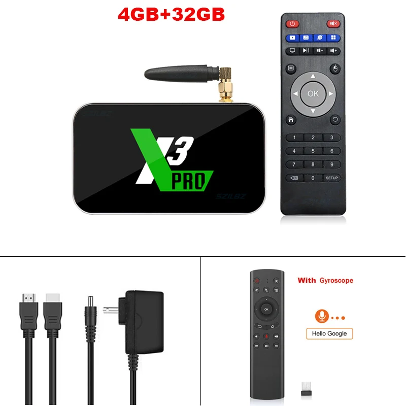 X3 PRO X3 cube Android9.0 ТВ-приставка Amlogic S905X3 DDR4 2 ГБ 16 ГБ 4 ГБ 32 ГБ 2,4G и 5G WiFi 1000LAN телеприставка Bluetooth 4K медиаплеер - Цвет: 4GB32GB Add G20