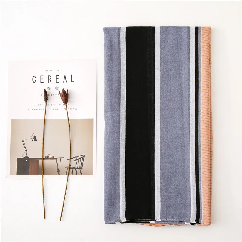 KYQIAO ladies office winter scarf Women Brand Fashion striped Shawl Scarf Soft Wrap Pashminas Sjaal Muslim Hijab Snood