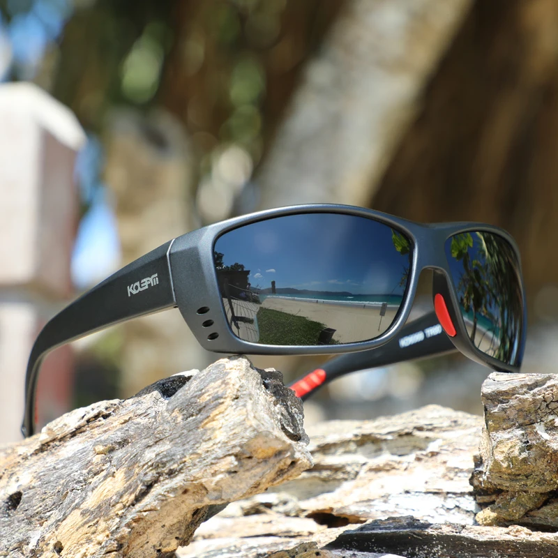 KDEAM роскошные солнцезащитные очки для рыбалки мужские спортивные TR90 оправа поляризованный отражающий объектив 5 цветов женские очки UV400 KD6069