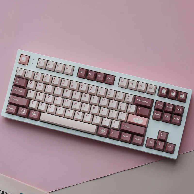 Chaves Gmk Daifuku Keycaps Cereja Perfil Pbt Tintura Sublimação Teclado Mecânico para mx Switch com 1.75u 2u Shift 120 - Imagem 5