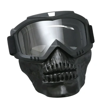 

Outdoor Motorcycle Windproof Mask Military Airsoft Mask with Goggles Full Face Tactical Shooting Detachable Mask Goggles