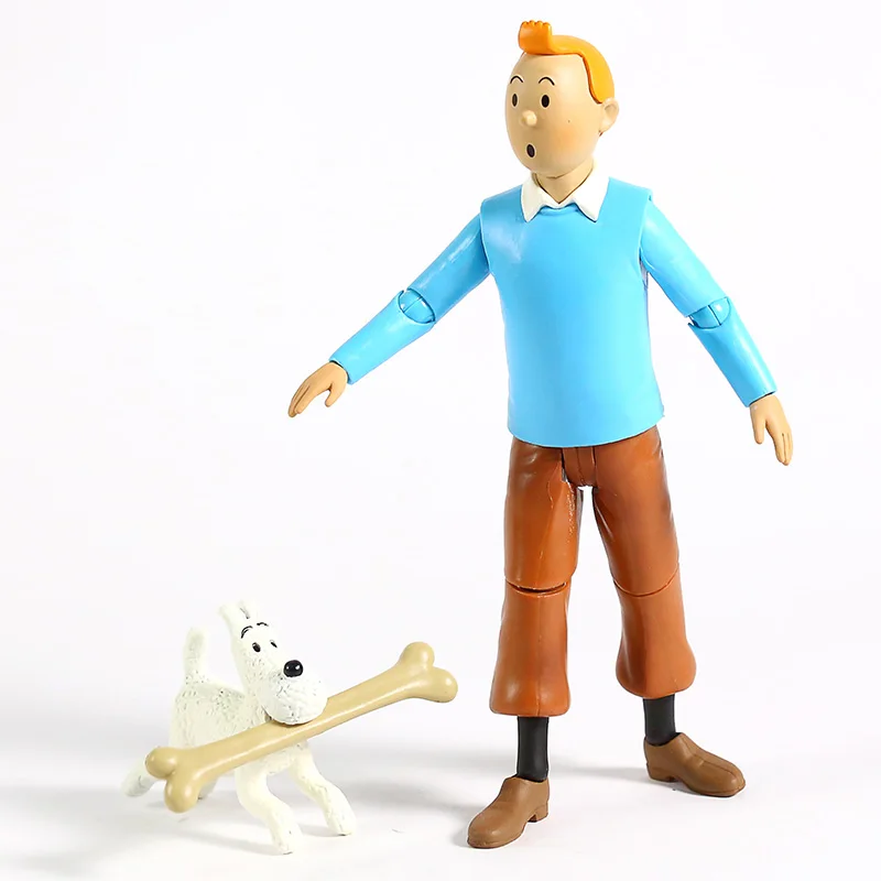 The Adventures of Tintin Tin Tin and Milou Snowy PVC Action Figure Collectible Model Toy