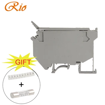 

10PCS UK5-HESI UK5RD 4mm2 DIN Rail Screw Clamp Fuse Terminal Blocks Connector