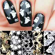 Позолоченные металлические 3D Стразы для ногтей на Хэллоуин, заклепки для ногтей, расческа в форме кактуса, летучей мыши, плоский дизайн, 3D украшение для ногтей