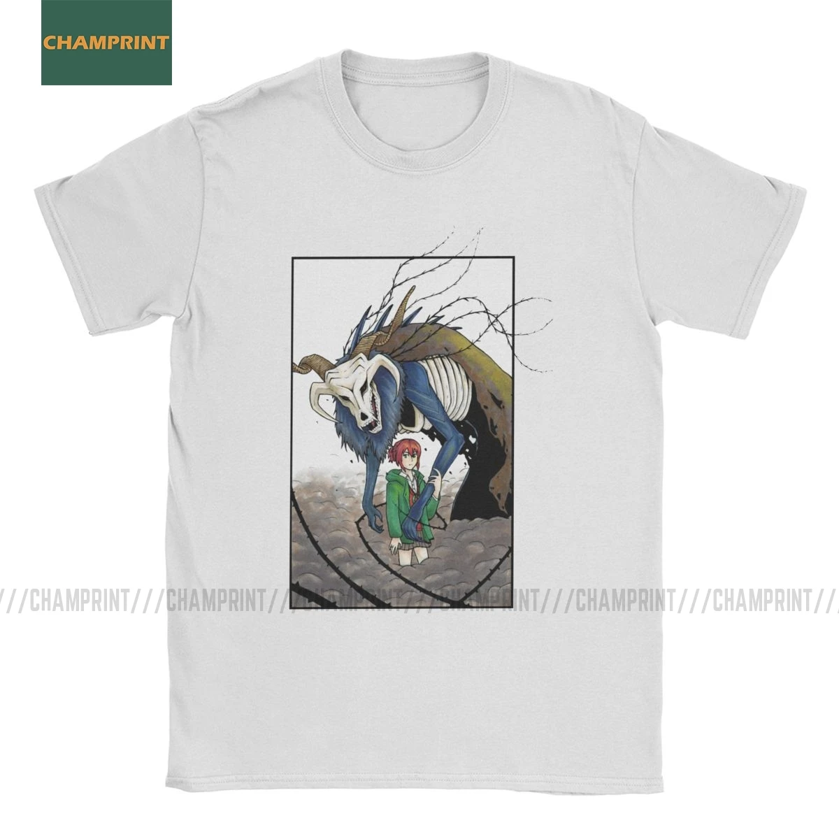 Men's Ancient Magus Bride Protector T Shirt Elias Anime Chise Ainsworth Manga Mahoutsukai Cotton Short Sleeve Tees Gift T-Shirts | Мужская