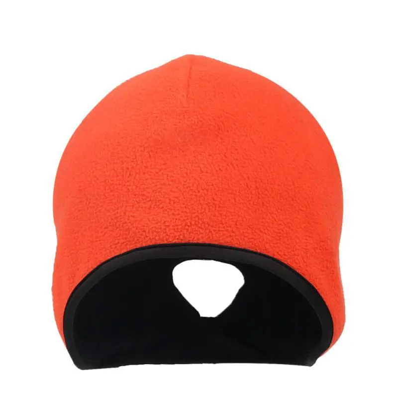 Orange Модная зимняя теплая Женская Шапка-бини с хвостом, шапка с ушками, Шапка-бини из флиса, теплая зимняя шапка-хеджирование - Цвет: Orange