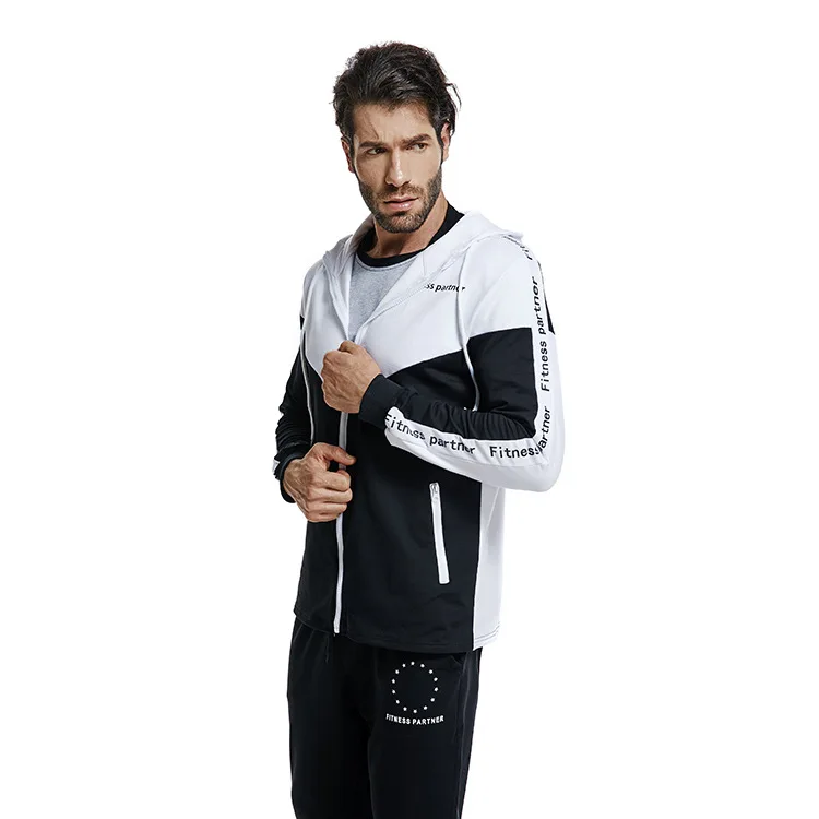 Фитнес партнеры стиль Slim Fit дышащая куртка кардиган с капюшоном Спортивные Повседневные топы Тренировка мышц Толстовка для занятий бегом