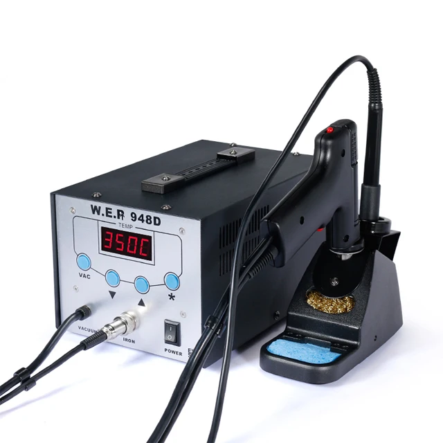 

WEP 948D upgrade version digital soldering desoldering iron welding machine sucker gun station