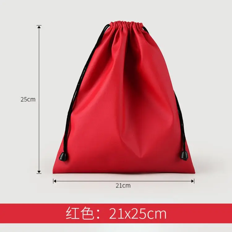 red 21x25cm Высокое Качество Пользовательский логотип сумка из искусственной кожи шнурок сумки гарнитура Кабель для передачи данных Водонепроницаемый хранения струнная сумка для подарков - Цвет: red 21x25cm