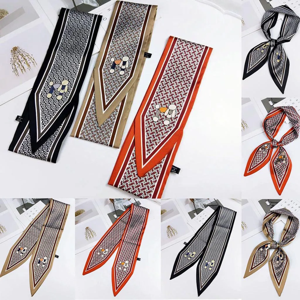 

Thin luxury Elegant Small bandana Hair Tie Women's Satin Silk Feels Formal Square Neck Scarf Hair Wrapped Mother's Day Gift