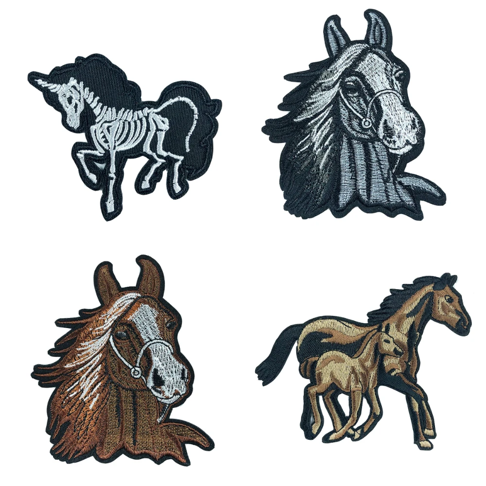 

Lychee Life DIY Horse Head Adhesive Pattern Patches Iron Sewing On Patches Applique For Clothes Bag Jacket Decoration
