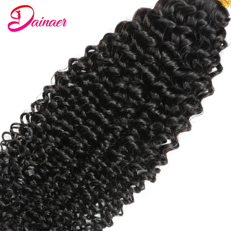Peruvian Afro Kinky Curly Bundles Human Hair Weave Bundles 8-30Inch Natural Color Remy Hair Extensions 3/4 PCS Human